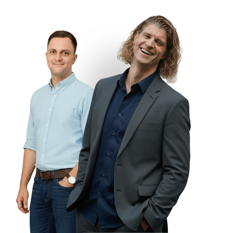 Tailored Social founder Michael Collas-Smith with a team member