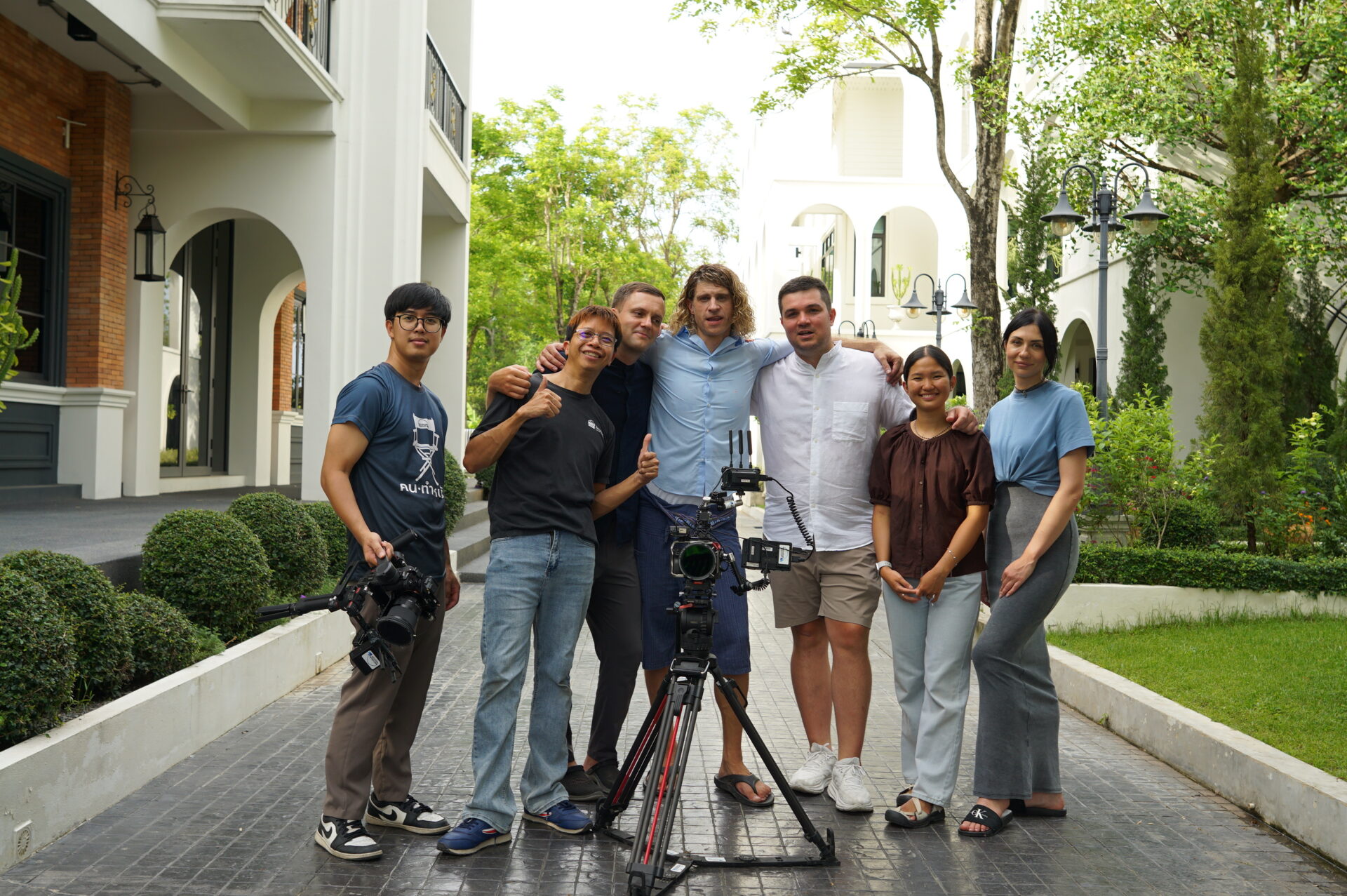 Tailored Social team on location with camera gear