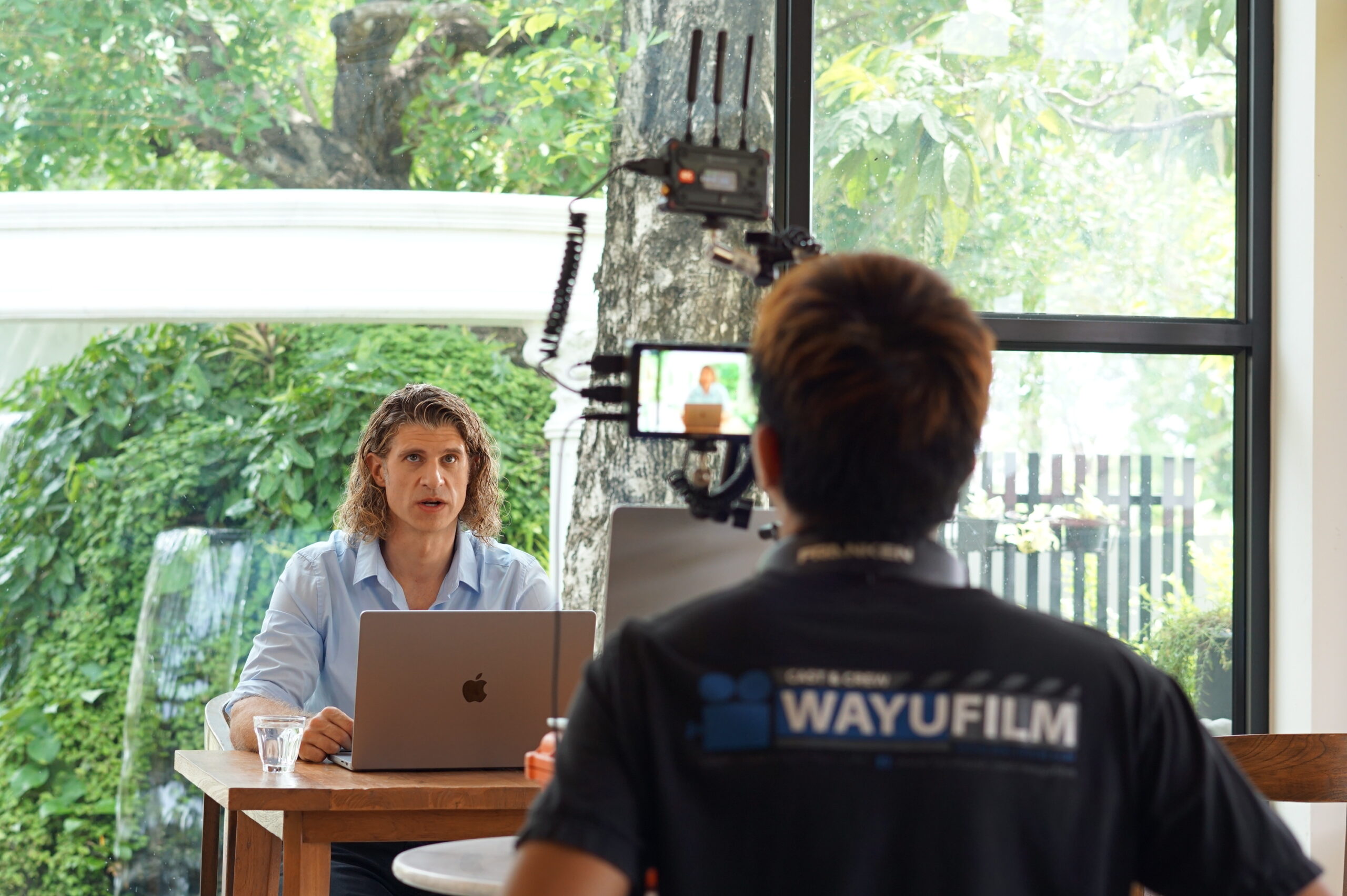 Behind the scenes of a client video shoot